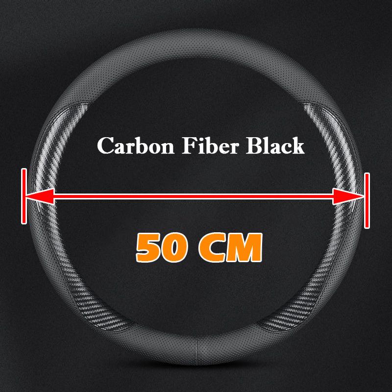 For Truck Van Bus Universal Fit 38-50CM Suede Leather Steering Wheel Cover Non-Slip Breathable Long Distance Driving Interior