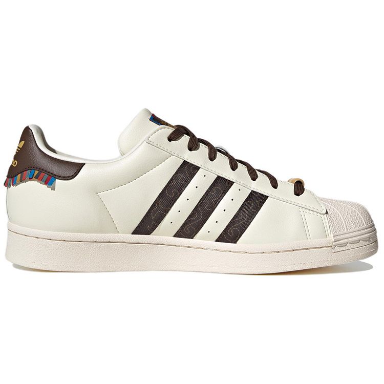 Adidas Superstar Chalk White Brown Unisex Sneakers Cream GY2524