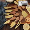 Acacia Wood Handle Stainless Steel Cheese and Butter Knife Set