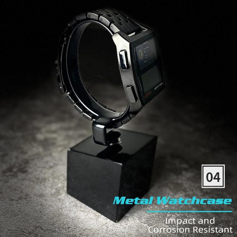 NORTH EDGE Мужские цифровые часы в стиле ретро, промышленный металл, водонепроницаемые, 50 м, спортивные часы для мужчин, мировое время, reloj de hombre