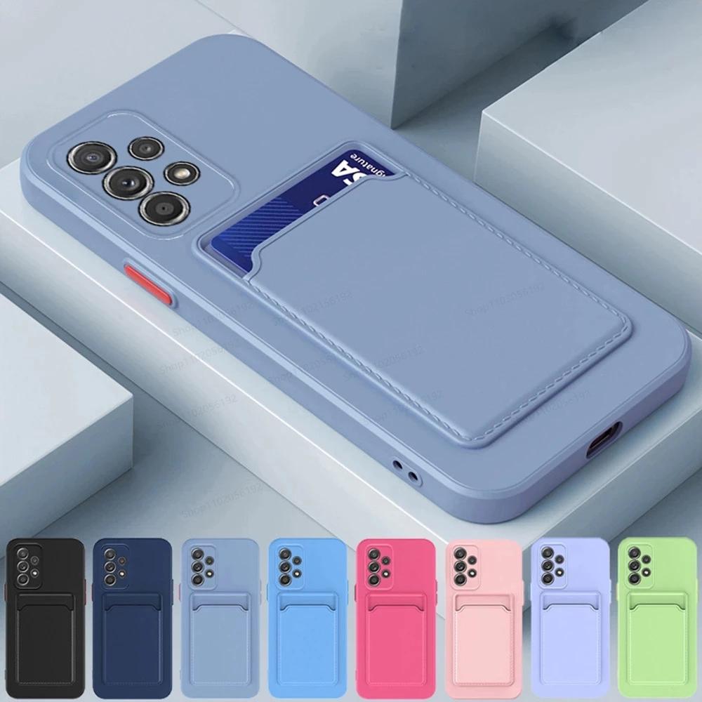 Card Slot Wallet Case For Samsung M53 5G M33 M23 M13 M42 M32 Soft Coque For Samsung M51 M31 M31S M12 Liquid Silicone Phone Cover