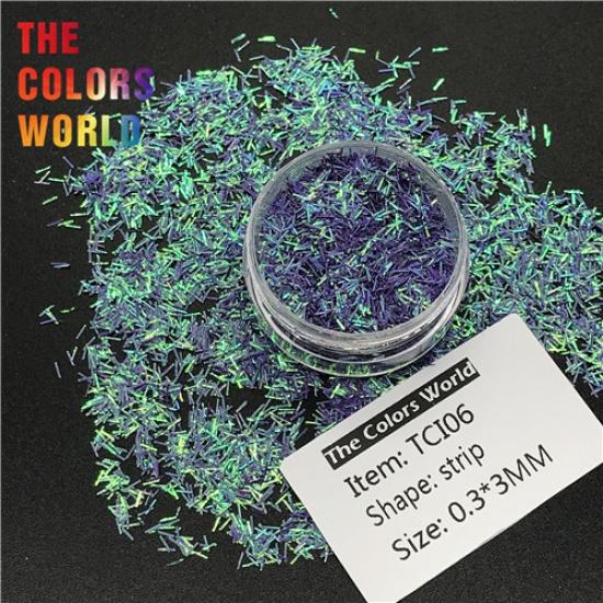 TCT-199 перламутровые переливающиеся цвета 0,3*3 мм мишурная полоска короткая планка для украшения ногтей гель для ногтей блестки для тела ручная работа