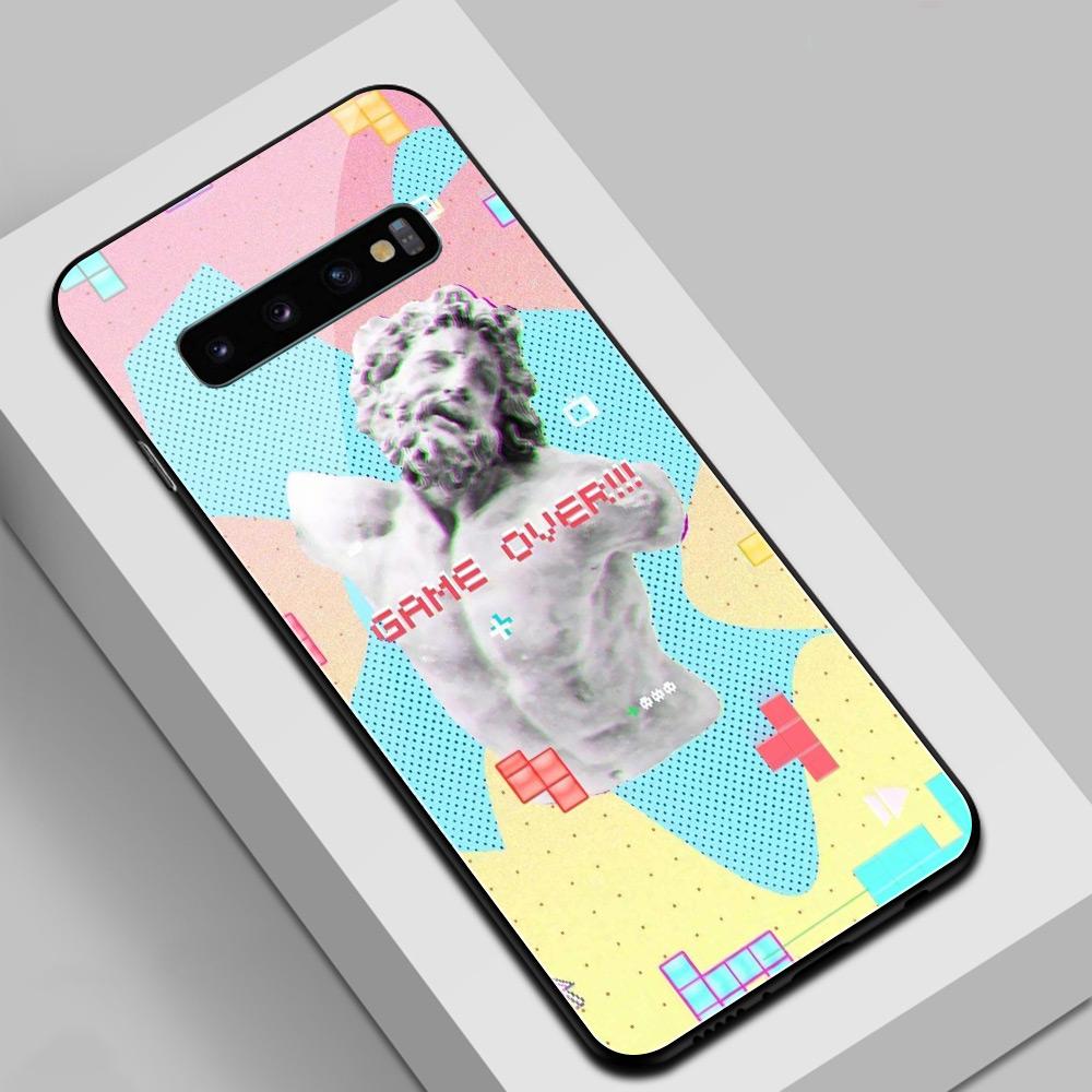 Чехол для samsung s22, стеклянная задняя крышка, чехол с изображением статуи для samsung Galaxy S8 S9 S10 S21 S20 Note 8 9 10 20 plus S10e ultra