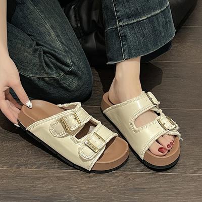 Премиальные универсальные шлепанцы на платформе женские летние новые повседневные пляжные прохладные шлепанцы