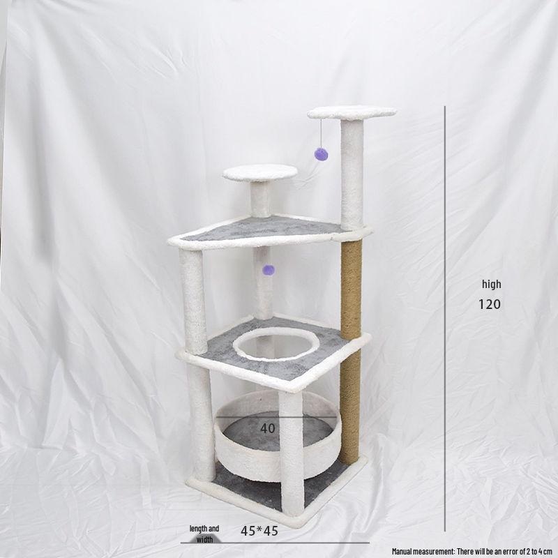 Колонна для восхождения кошек: Универсальная платформа для прыжков и когтеточка Four Seasons с рамкой-гнездом