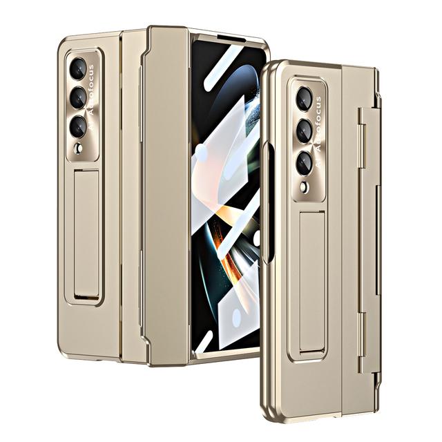 Жесткий доспех для Samsung Galaxy Z Fold 4 Fold3 5g, чехол-подставка, защитная петля, стеклянная пленка