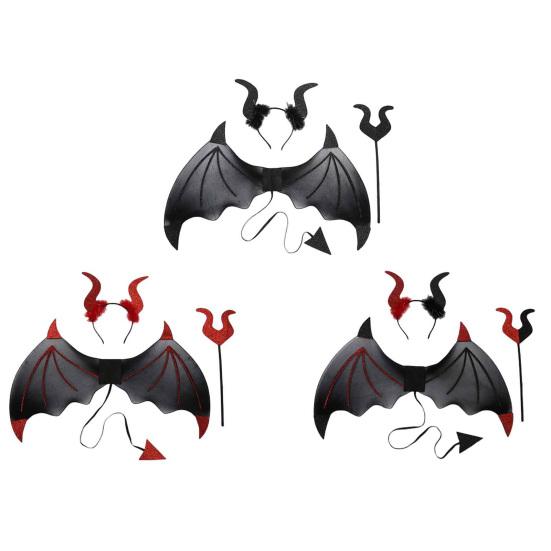 1 комплект, крылья дьявола с повязкой для волос, реалистичный вид, сверхлегкий костюм для косплея на Хэллоуин, реквизит для фотосъемки