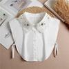 Fashion  Front Tie White Fake Collar for Women Stand Detachable Collar Fake Girls Vintage Lace Ladies False Blouse Collar