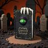 Halloween Resin Book Sculpture Ghost Hunter Hand Statue Decorative Figurine Spooky Devil Eye Collectible Tabletop Ornament