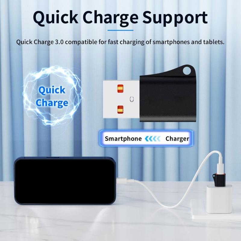 USB3.0 male на Type C Female Адаптер-конвертер со съемным шнурком 10 Гбит/с Высокоскоростная передача данных Быстрая зарядка 3.0