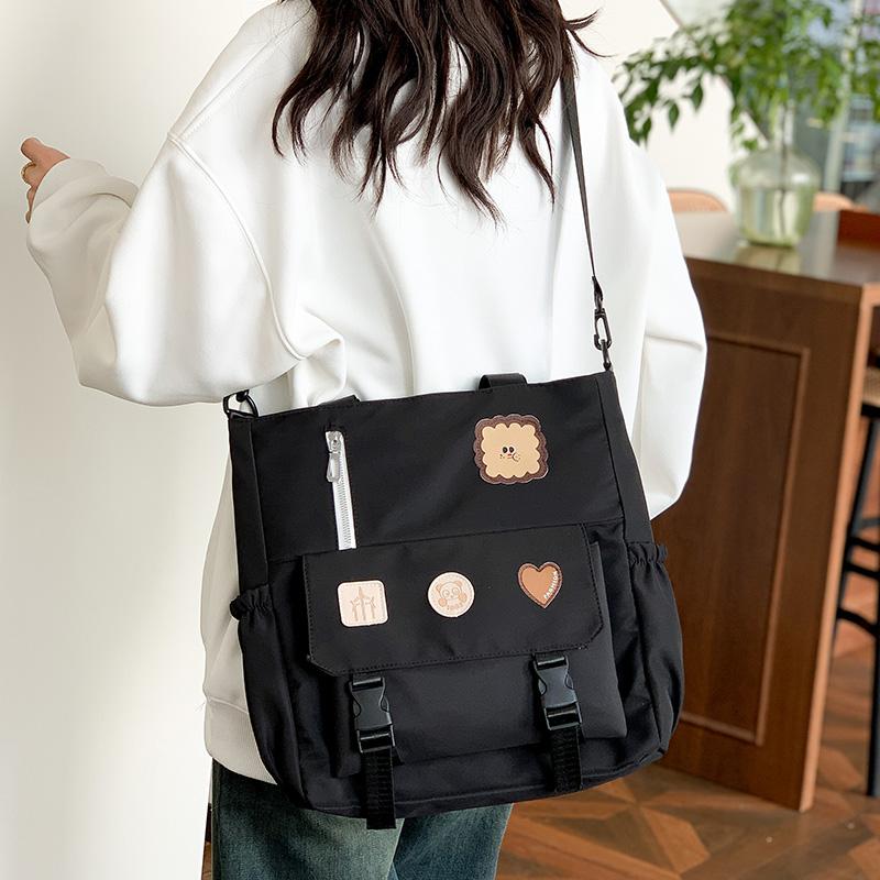 Большая вместительная студенческая сумка, портативная сумка через плечо, милая женская сумка через плечо