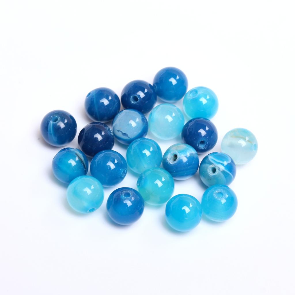 Accessory For Jewelry DIY Stone Stripe Agates Fashion Beads 4/6/8/10/12mm Spacer Beads Mobile Phone Chain 40/30/20/5Pcs Jewelry Making Beads