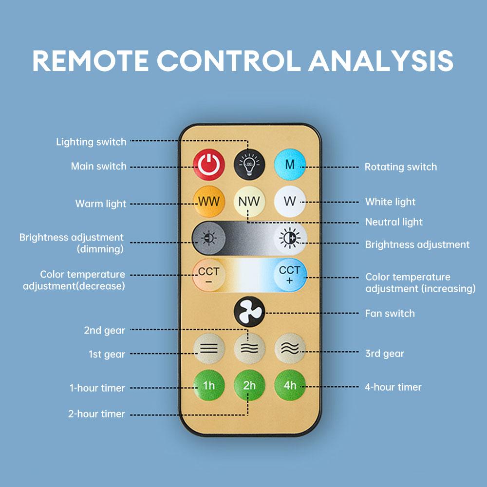 50W Ceiling Fan Lights E27 Base LED Lamp with Fan Home Smart Silent Ceiling Fan Lamp for Bedroom Living Room