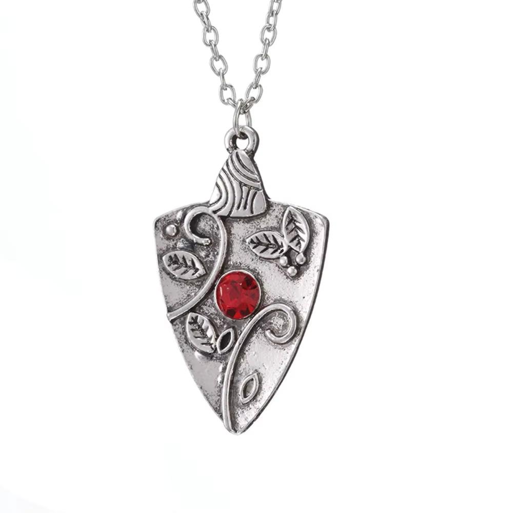 The Vampire Diaries Necklace Vintage Katherine Pendant Fashion Movie Jewelry Cosplay For Women Red Zircon Talisman Necklace