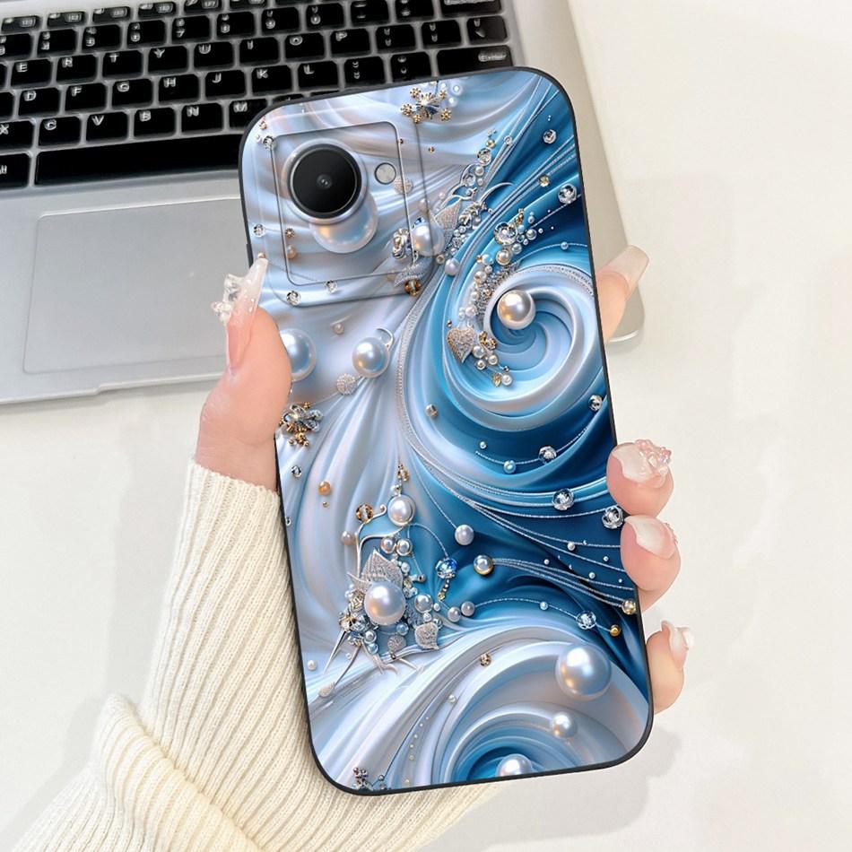 Для Realme C30 C30s Красивый Чехол для Телефона с Рисунком Розы и Бантом Для Realme C30 C30S Мягкие Силиконовые Чехлы