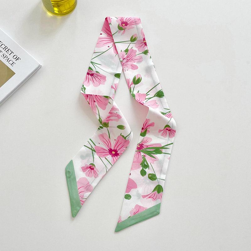 Long Silk Scarf, High-end New Versatile Hair Tie Streamer, Atmosphere Ribbon, Spring and Summer Decorative Scarf, Tied Bag Streamer