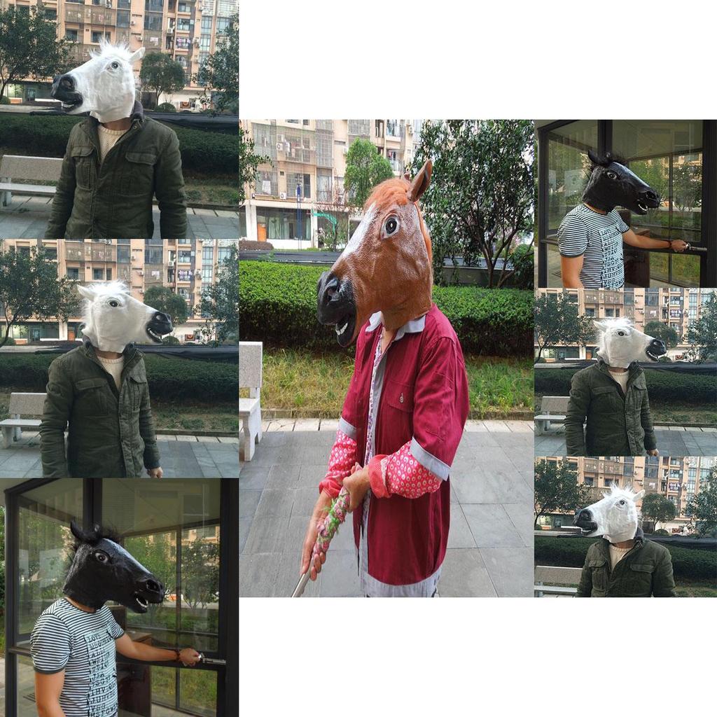 Маска головы лошади из латекса премиального качества, идеально подходящая для Хэллоуина и косплей-вечеринок