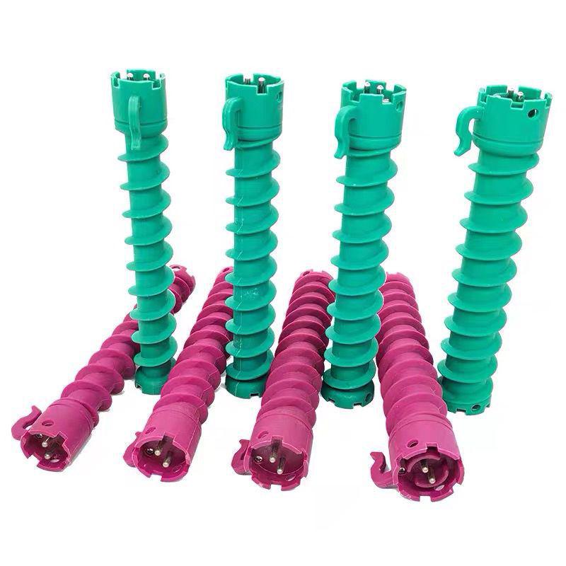 (10pcs) Extra Long Spiral Perm Rods 14cm - Screw Thread Design, 24V220 Digital Hot Water Wave Style