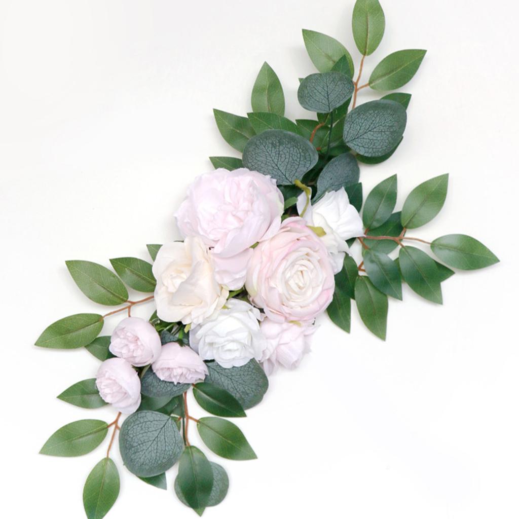 Artificial Flower Swag Set Rose Wedding Arch Floral Swags for Wedding Welcome Signs Ceremony Decoration