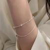 Винтажный серебряный браслет 925 пробы с жемчугом и бамбуком для женщин, корейский стиль, браслеты с круглыми бусинами в форме сердца, ювелирные изделия, подарок на день рождения