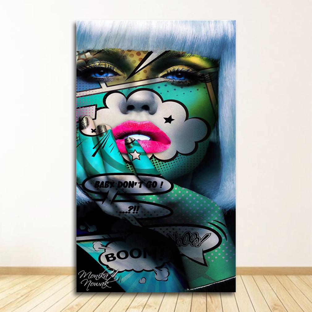 Граффити женский портрет картина маслом плакат и принты Настенный декор для гостиной холст картина настенная живопись домашние постеры