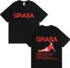 Самый продаваемый рэпер Nathy Peluso Grasa's 2025 Законодатель трендов Летний принт 100% Чистый хлопок Свободная повседневная футболка
