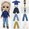 DIY Pocket Jeans Pants Casual Wears Doll Trousers Doll Overalls Clothes For Ob22 Ob24 Dolls