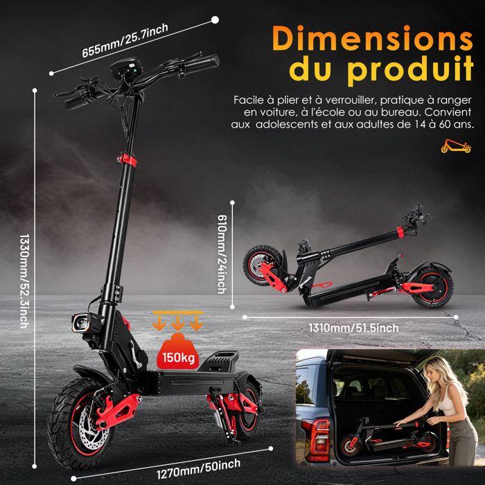 FREEBOY J15MAX Trottinette Électrique 1600W 11"Pneus Tout‑Terrain Speed 50 km/h Autonomie 45‑50 km Freins à Disque Suspension Double