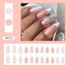 Long Almond Fake Nials Flowers Press On Nails Manicure Nail Tips  Women