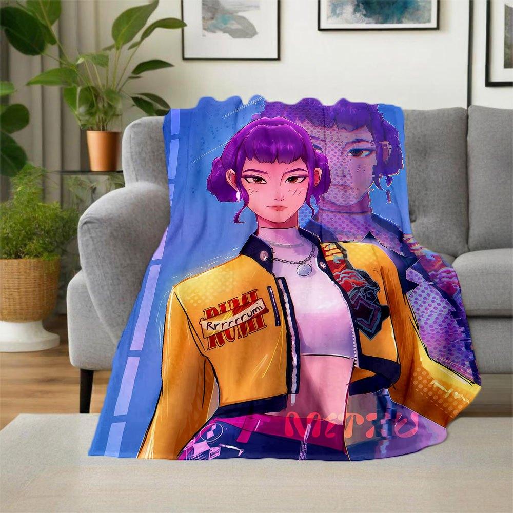 "Rurumi Retro Jacket: Vintage Style with Modern Twist"Blanket Lightweight Flannel Throw Blanket for Sofa, Bed, Travel, Camping, Livingroom,