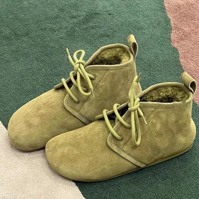 Модные волосатые ботинки на толстой подошве с круглым носком, женские осенне-зимние, новый дизайн, уродливо-милые снежные ботинки, хлопковые ботинки