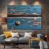 2D plane 1 piece of rustic blue fabric with wood grain and retro design suitable for photography or video background