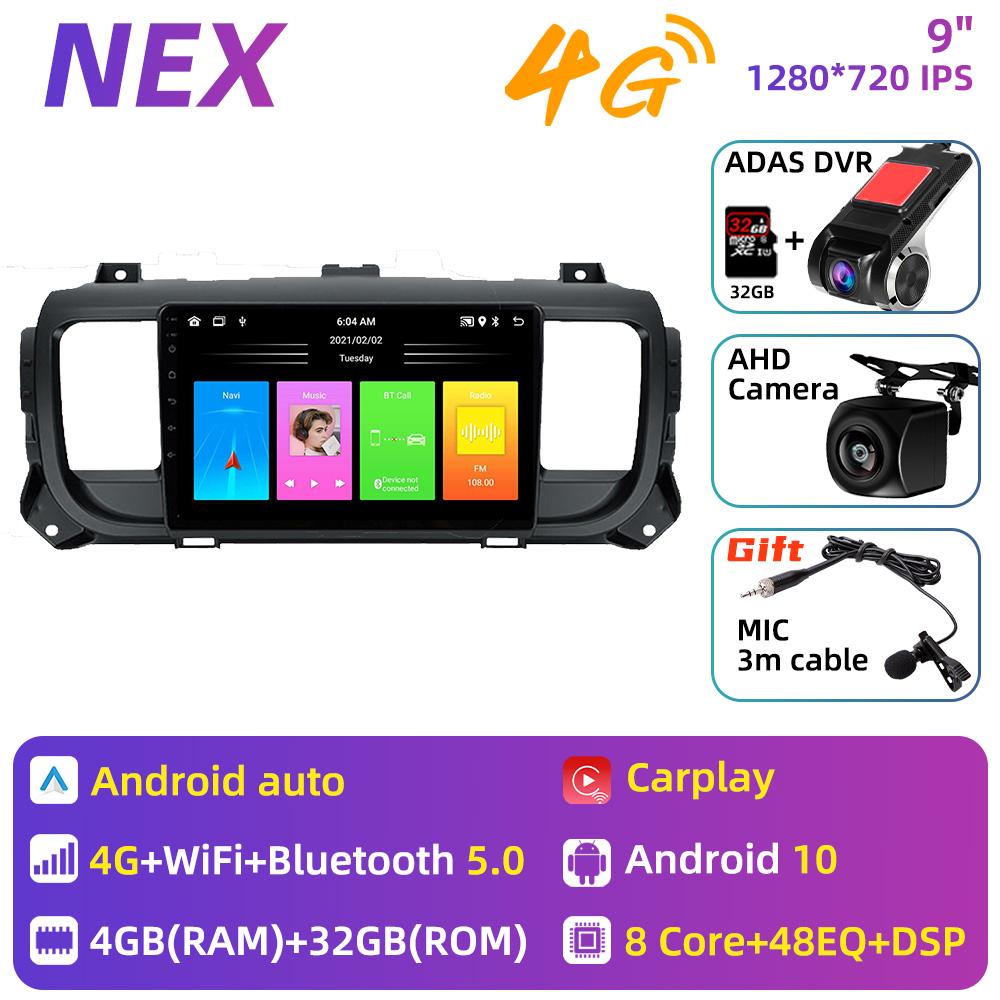 Автомобильное радио для Peugeot Expert 3 Citroen Jumpy 3 SpaceTourer 2016 - 2021 2Din Android Автомобильный мультимедийный проигрыватель CarPlay GPS-навигация