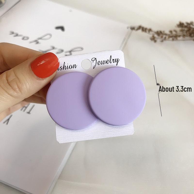 Самые продаваемые геометрические акриловые серьги-пусеты: Матовая аэрозольная краска, Преувеличенные конфетные цвета, Корейский стиль