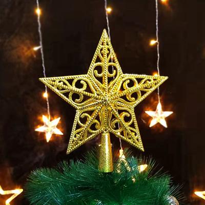 Пентаграмма Верхушка для Рождественской елки Пентаграмма Пластиковая Полая Железная проволока Пентаграмма Рождественская Звезда Украшение