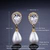 ZAKOL Brand Water Drop Simulated Zircon Dangle Earrings for Women Fashion Lady's Ear Accessory Wedding Engagement Party Zircon