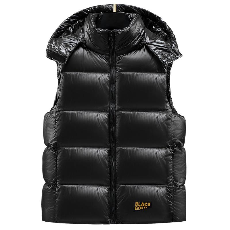 Унисекс 2024 Черный Золотой Пуховый Жилет: Повседневный, утолщенный, модный жилет