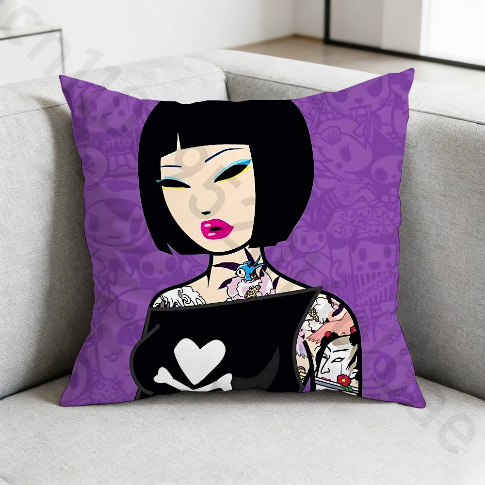 TTokidokiS Pillow Case Antidustmite Pillowcase Invisible zipper silky short plush Sofa cushion cover