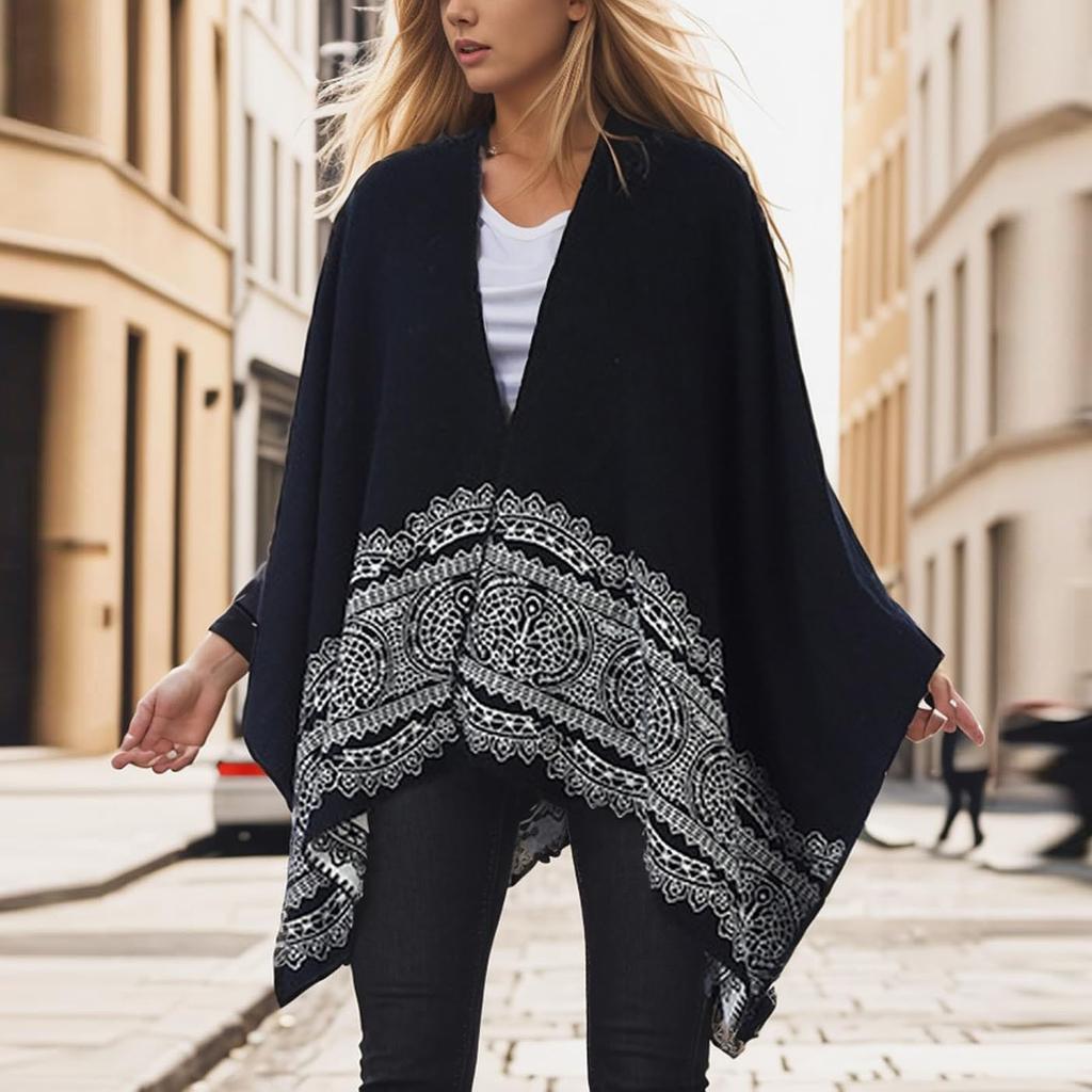 Женское зимнее теплое одеяло с принтом большого размера, накидка, шаль, кардиганы