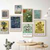 Famous Van Gogh Artist Starry Sky Oil Painting Sunflower Exhibition Poster Flower Natural Wall Art Canvas Painting Home Decor No Frame