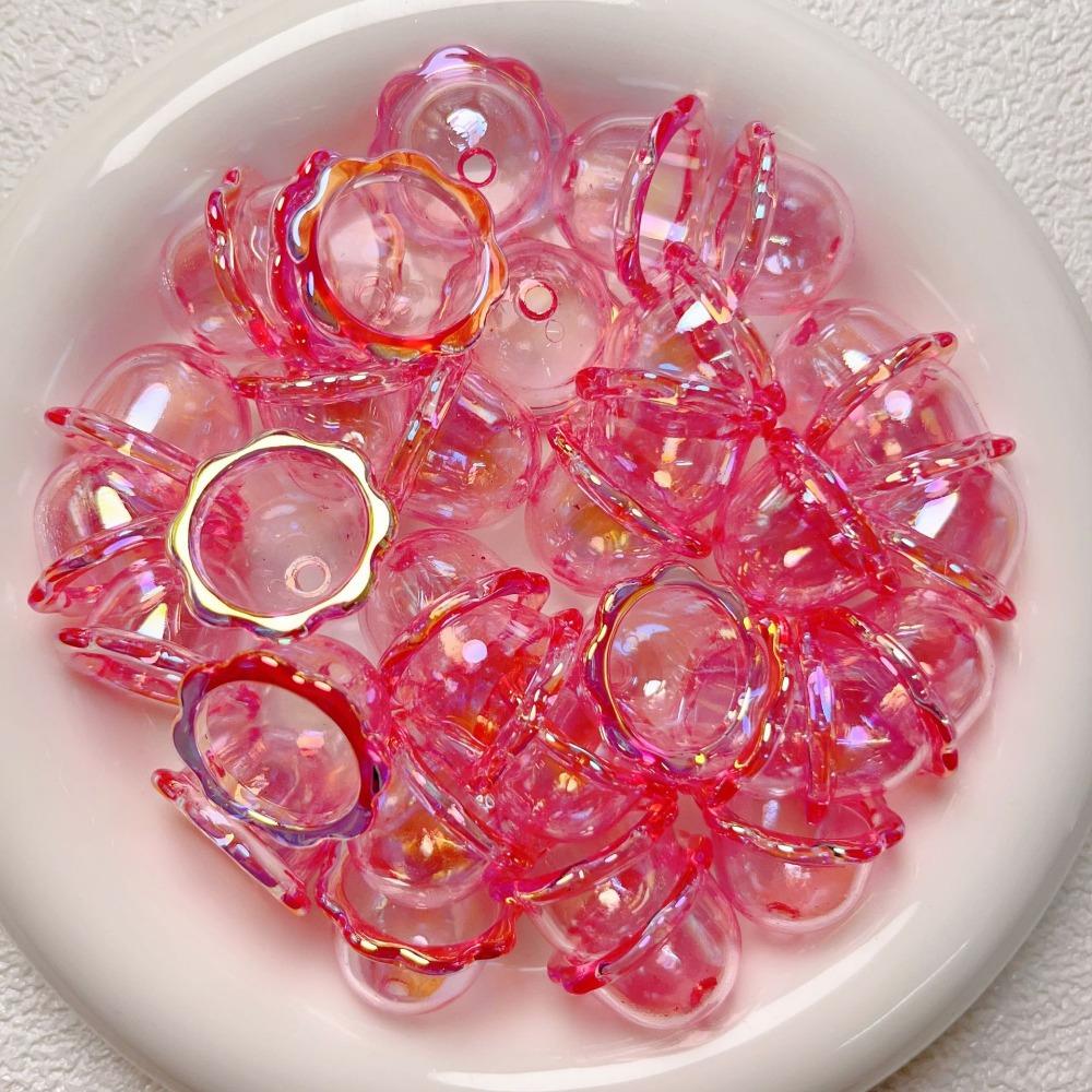 10pcs Transparent Flower Bead Caps Multi-Petal Wind Bell Beads Petal Charms Beads Earring Jewelry