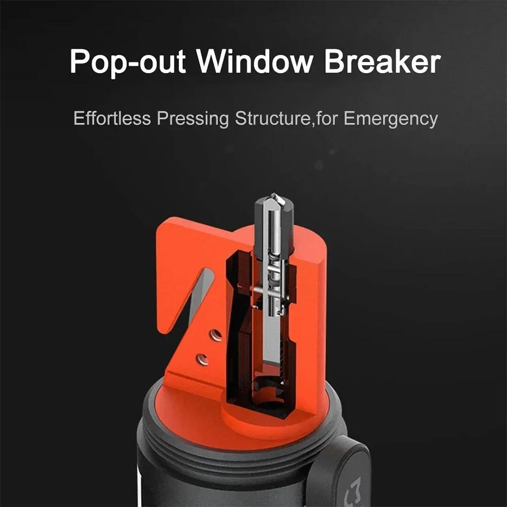 Xiaomi Multi-functional LED Flashlight Zoomable Ultra Bright Torch Window Breaker Safety Belt Cutter Car Emergency Light 3100mAh