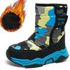 28-38Детские зимние ботинки на липучке, удобные на толстой подошве с плюшевой изоляцией, детские зимние ботинки с высоким верхом из хлопка