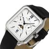 Moon Phase Square Square Multi Calendar Daily Waterproof Business Formal Leather Belt Limited Model Silver White [Salvatore Mara] Men's SM24112-SSWHLE