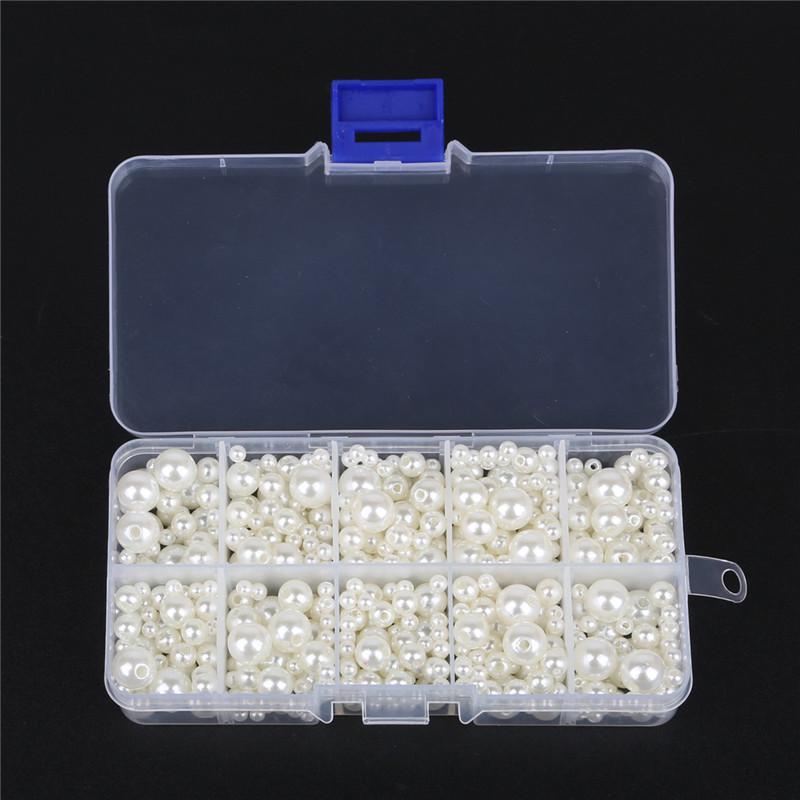 350pcs AAA Mixed Size 4-10mm Round Beads ABS Pearls Loose Beads For Jewelry Making