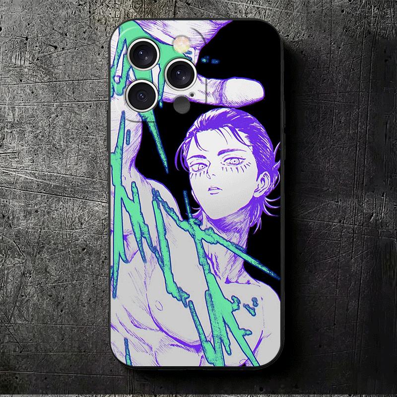A-Атака Титанов Эрен Йегер Мягкий Чехол для Телефона для iPhone 16 16E 17 Air 15 Pro Max 14 Plus 13 Mini 11 12 7 Черная Крышка Задняя Она