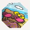 Hello Kitty, Summer Beach Automatic opening and closing folding umbrella with 8 rib frame and compact travel design, perfect for all occasio