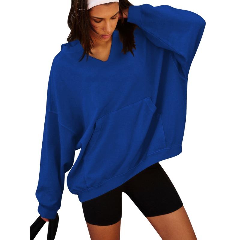 Женская толстовка с капюшоном осень-зима свободного покроя с капюшоном и карманом