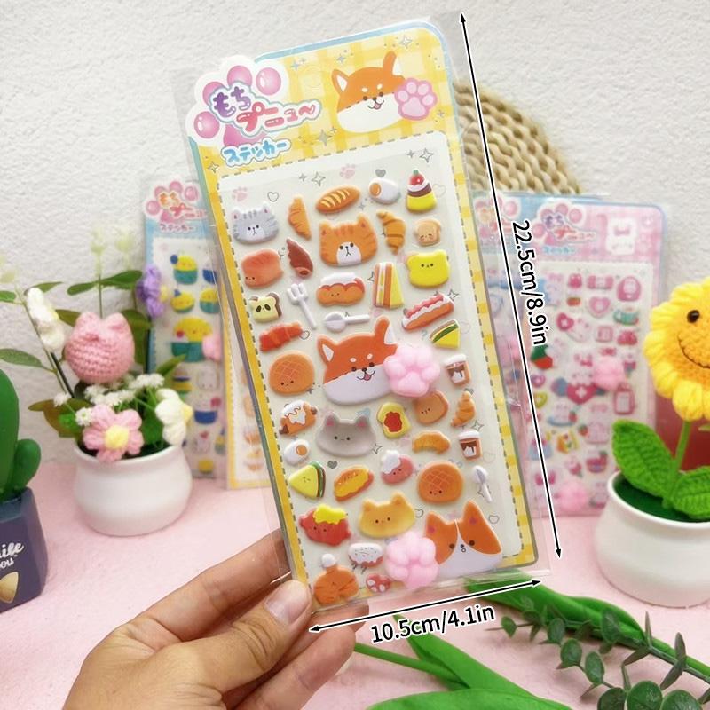3D Cute Animal Butt Stickers Plush Pinched Happy Buttocks Sticker Stress Ease Puffy Sticker For Diy Scrapbook Phone Case Decal