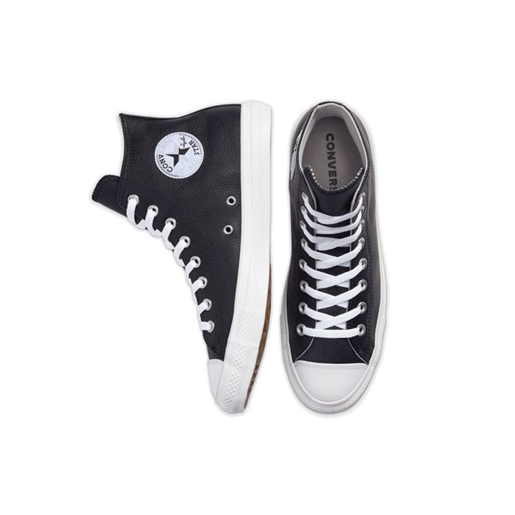 Converse Chuck Taylor All Star Сезонный цвет Кожаные Высокие Кроссовки Унисекс Кроссовки Черный Белый 166730C